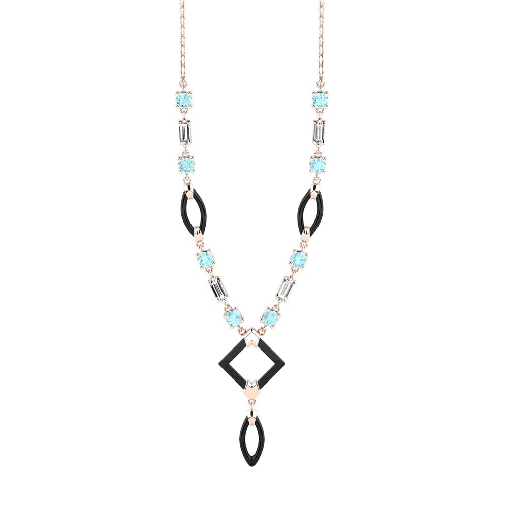 14k Rose Gold Aquamarine Women's Necklace Wilmot