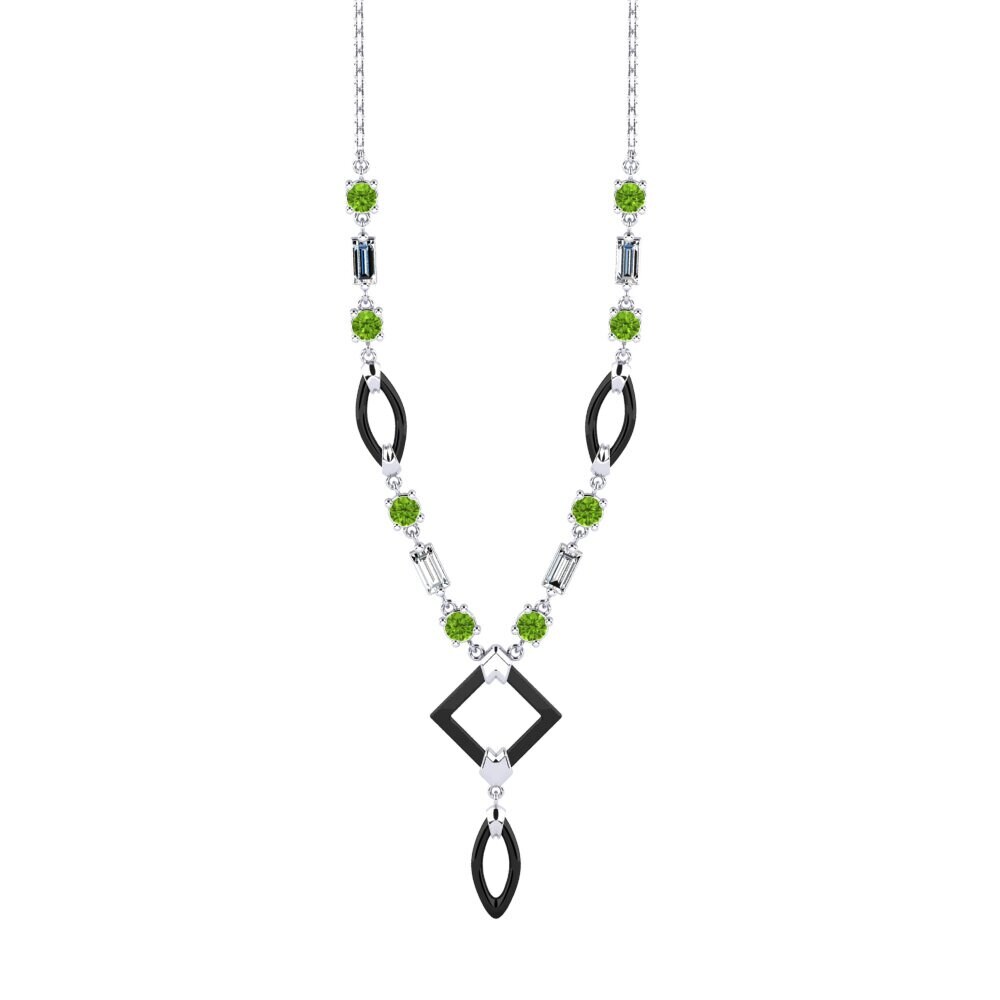 White Silver Peridot Women's Necklace Wilmot