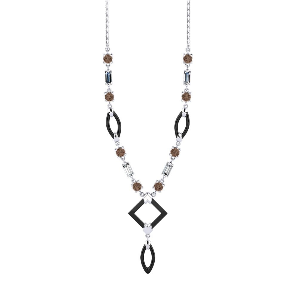 White Silver Smoky Quartz Women's Necklace Wilmot