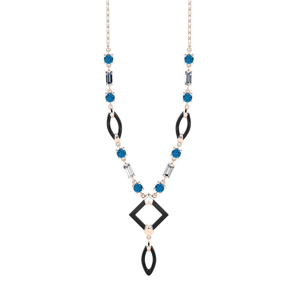 9ct Rose Gold Blue Topaz Women's Necklace Wilmot