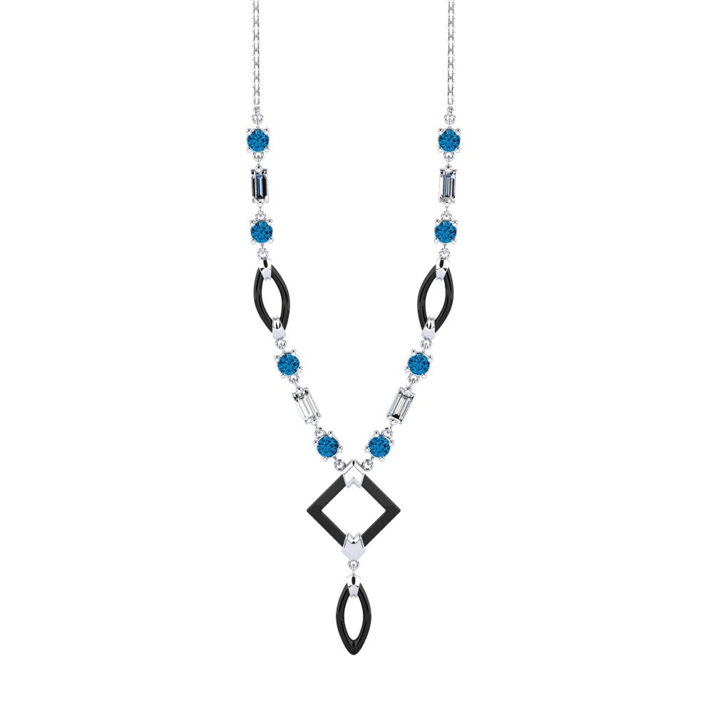 950 Platinum Blue Topaz Women's Necklace Wilmot