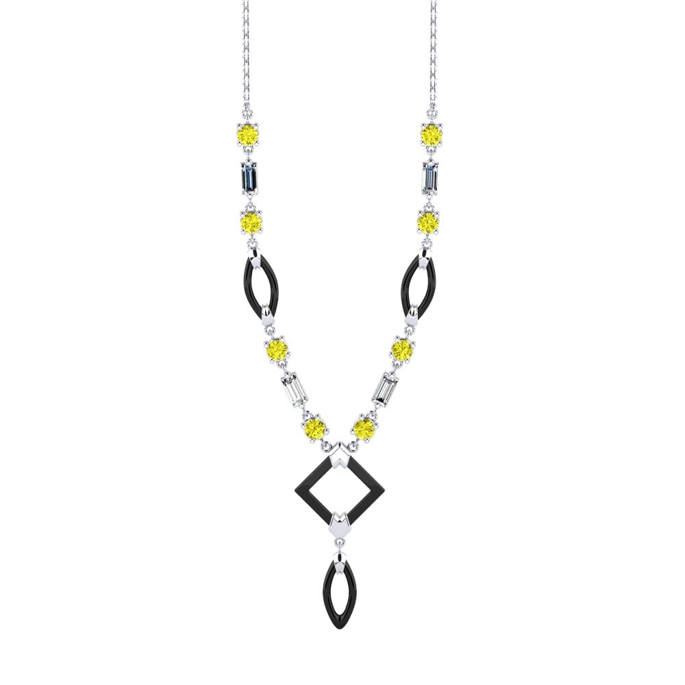 14ct White Gold Yellow Diamond Women's Necklace Wilmot
