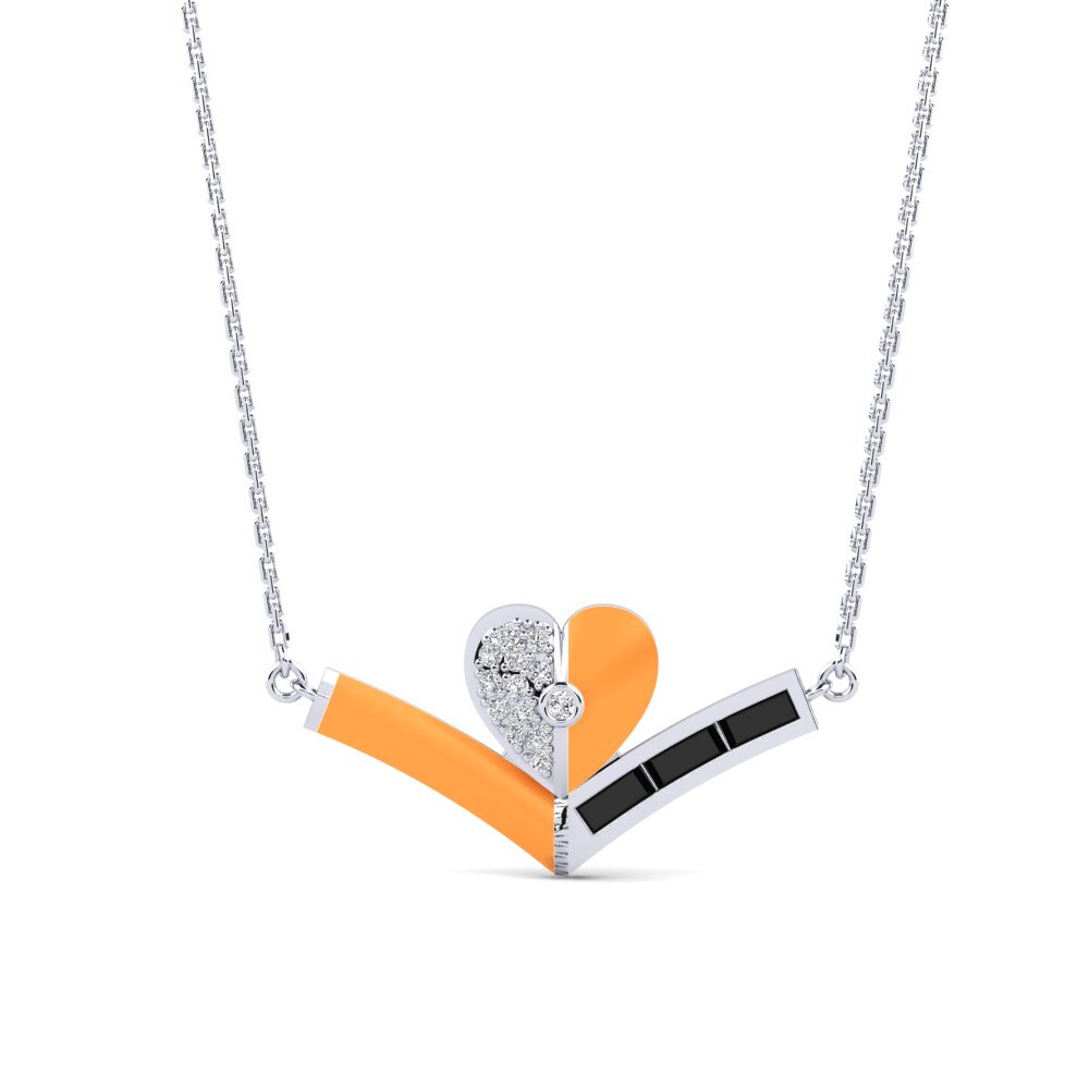 Black Sapphire Women's Necklace Winered