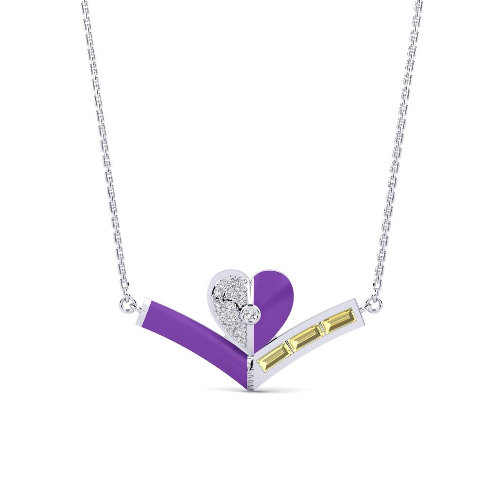 Yellow Sapphire Women's Necklace Winered