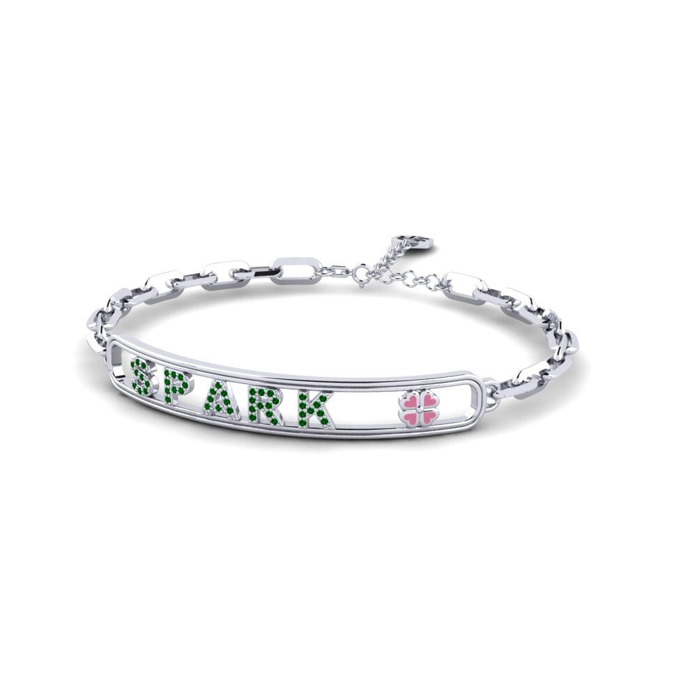 White Silver Green Zirconia Women's Bracelet Winlip