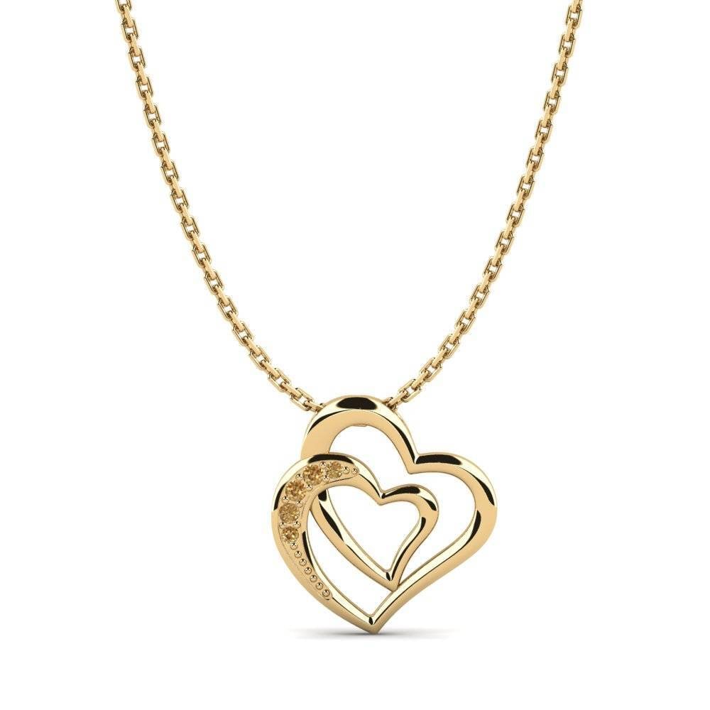 14k Yellow Gold Brown Diamond Women's Pendant Winona