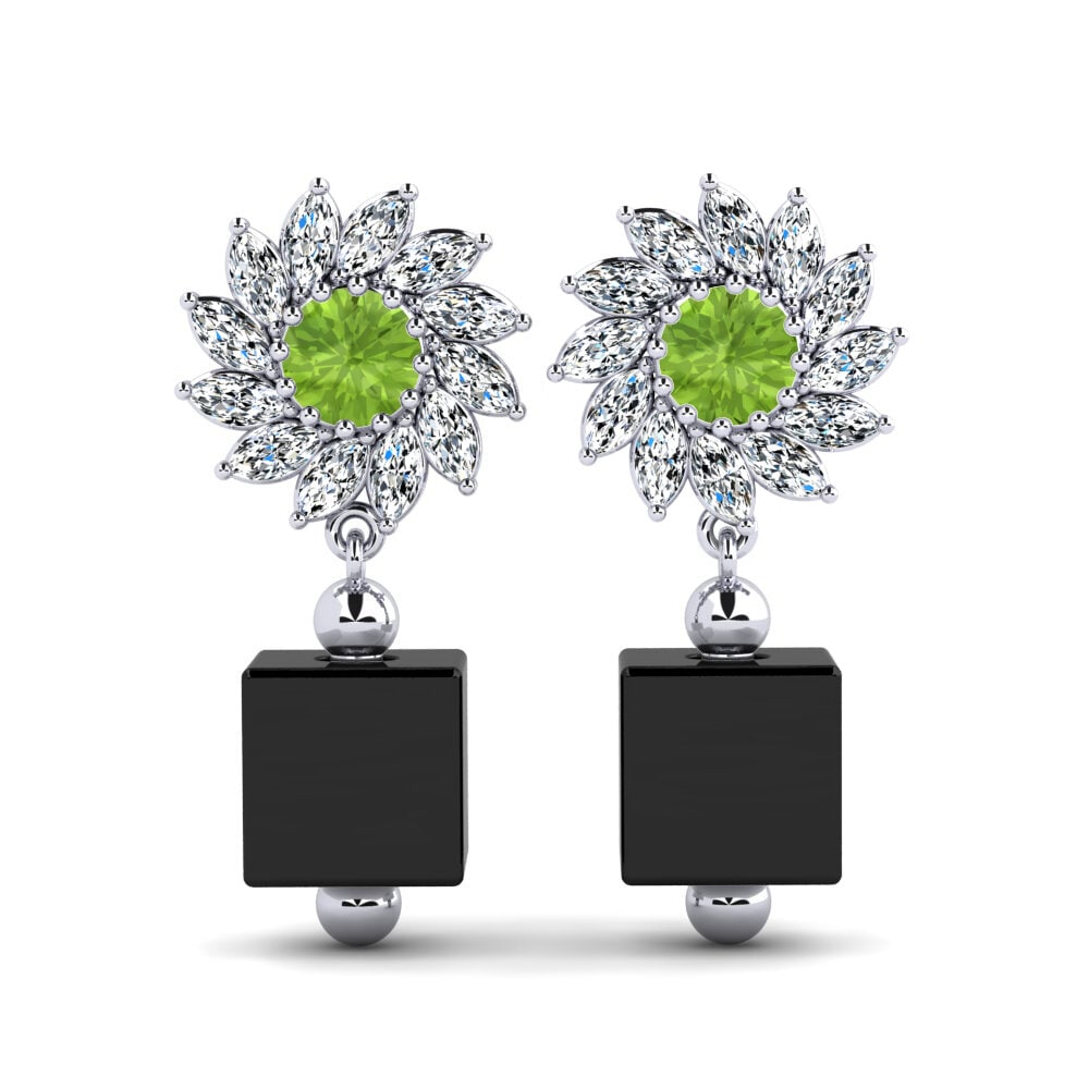 18ct White Gold Peridot Women's Earring Winship