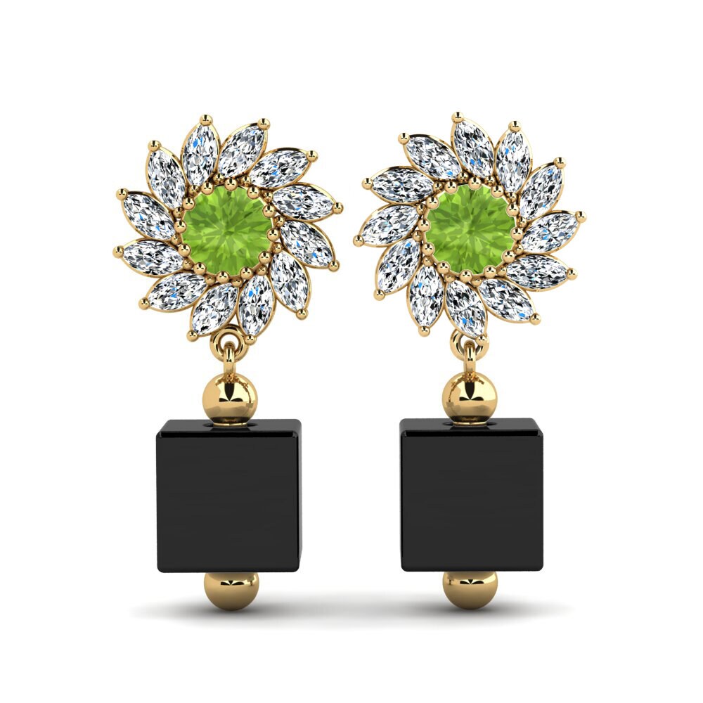 9ct Yellow Gold Peridot Women's Earring Winship