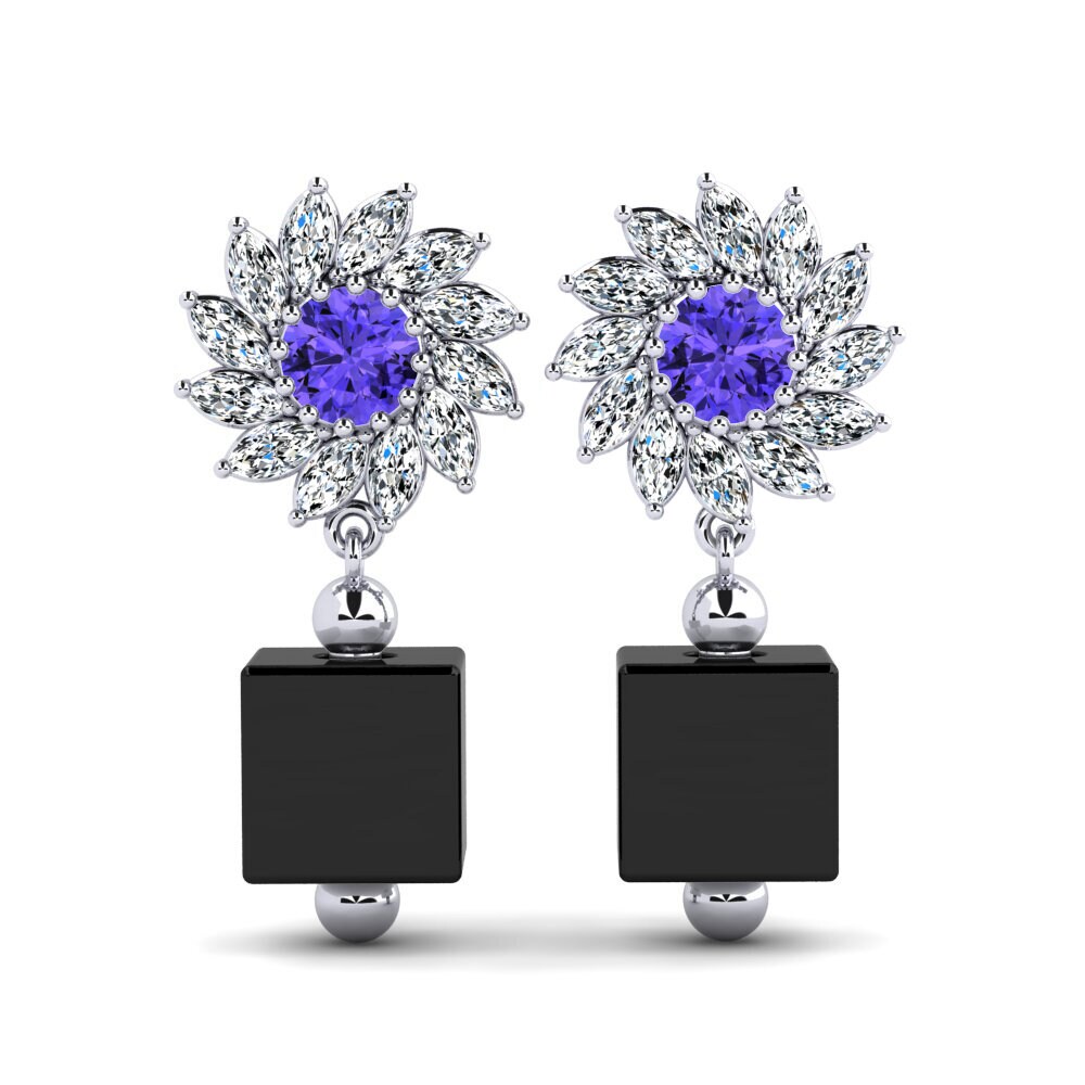 White Silver Tanzanite Women's Earring Winship