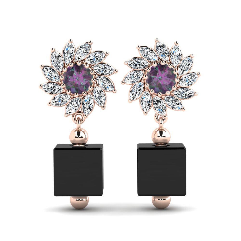 18ct Rose Gold Mystic Topaz Women's Earring Winship