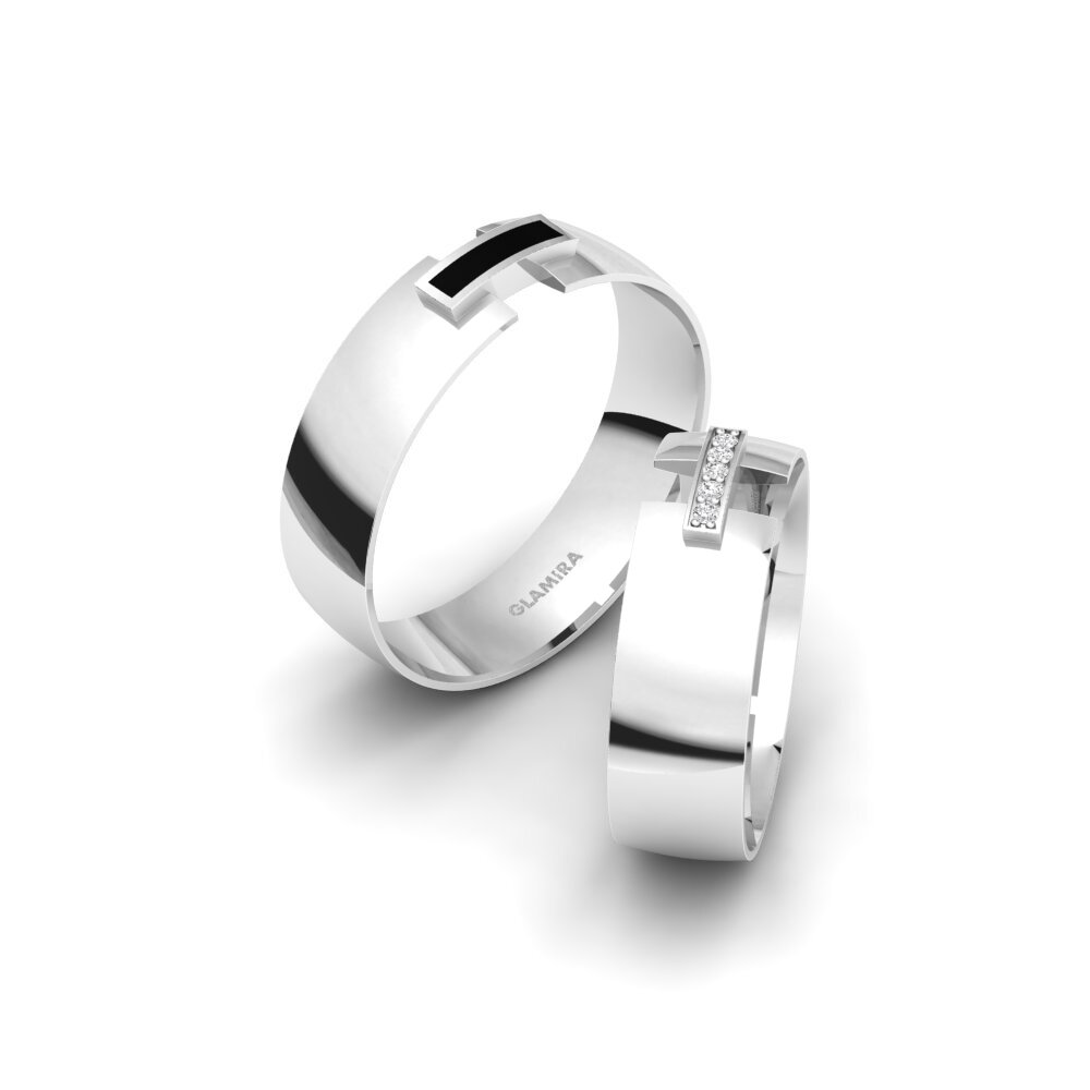 9ct White Gold White sapphire Wedding Ring Winsome Cover 6 mm