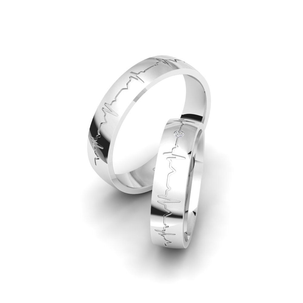 9ct White Gold Lab Grown Diamond Wedding Ring Winsome Desire 5 mm