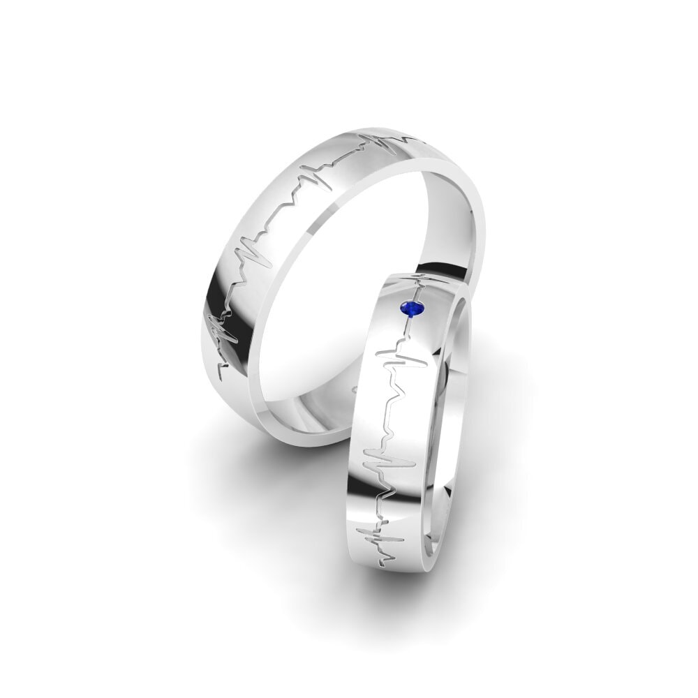9ct White Gold Sapphire Wedding Ring Winsome Desire 5 mm