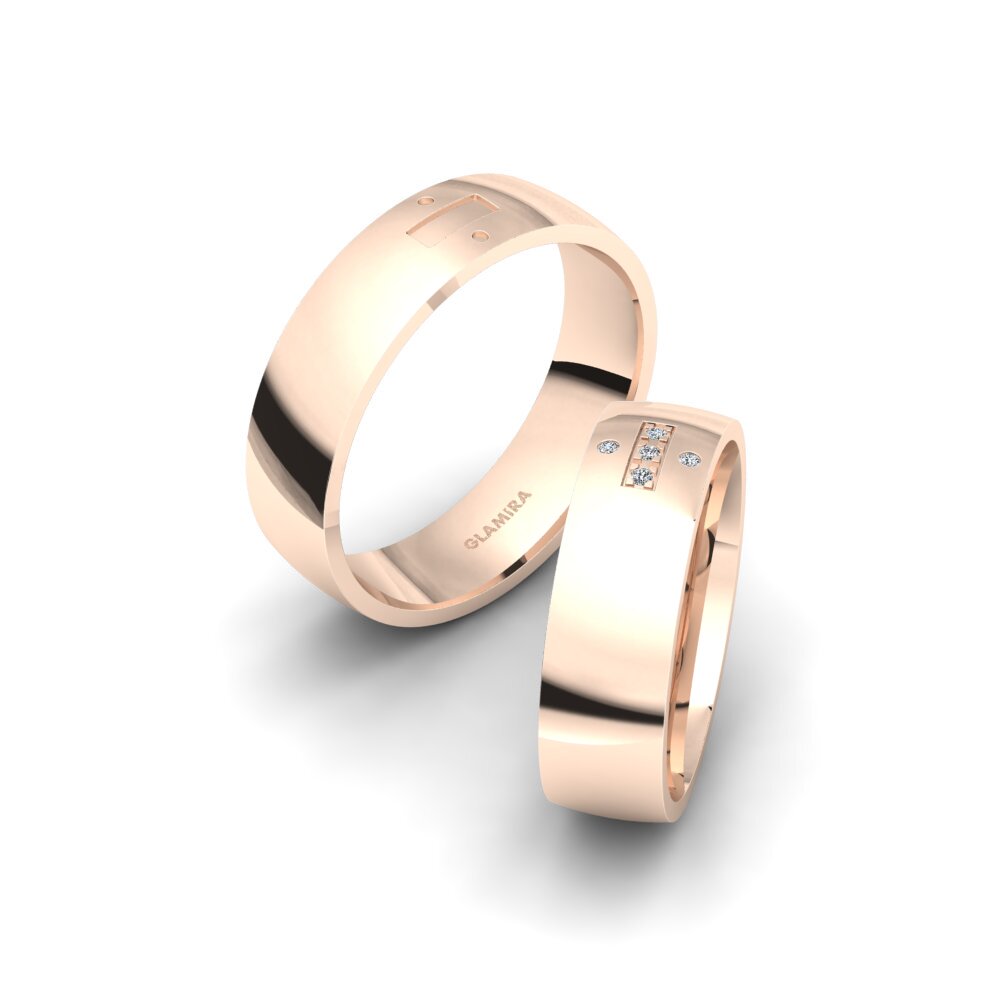 14k Oro Rosa Anillo de boda Winsome Glow 6 mm