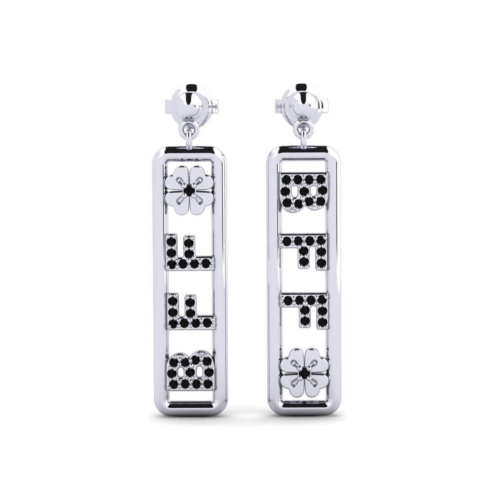 White Silver Black Sapphire Women's Earring Winterthur