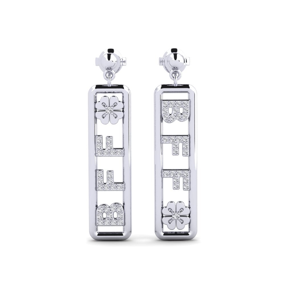 White Silver Diamond Women's Earring Winterthur