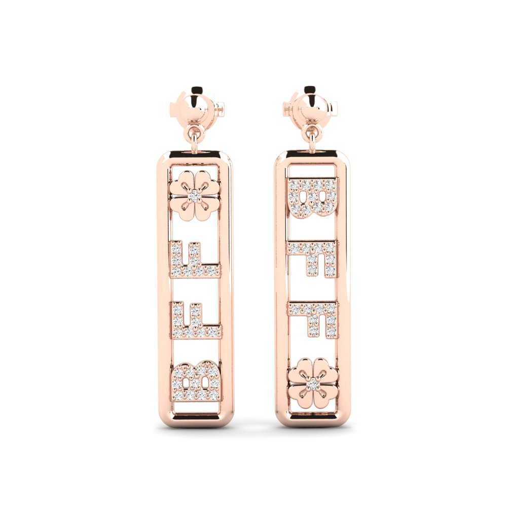 14k Rose Gold Moissanite Women's Earring Winterthur
