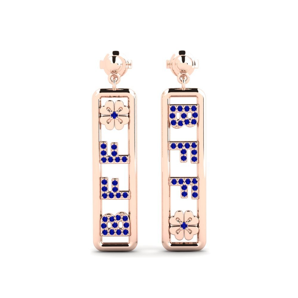 9ct Rose Gold Sapphire Women's Earring Winterthur