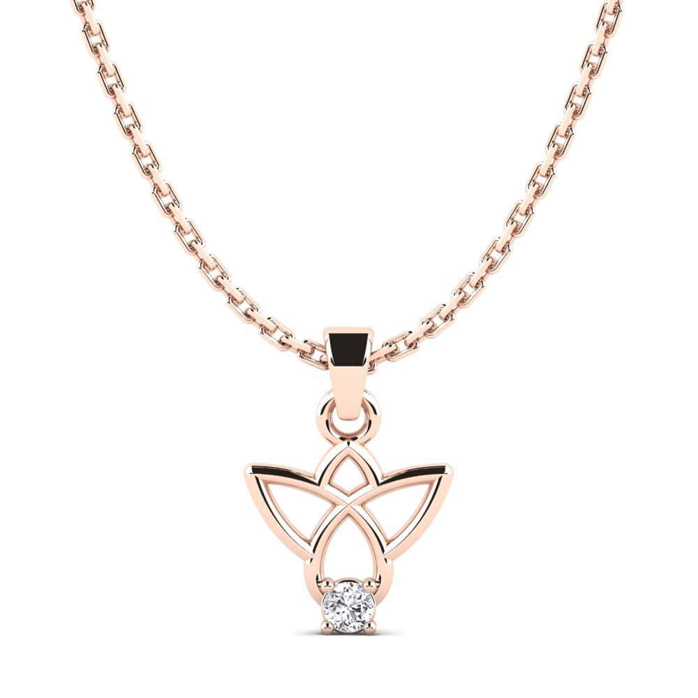 18k Oro Rosa Diamante Colgante de Mujer Wintigoh