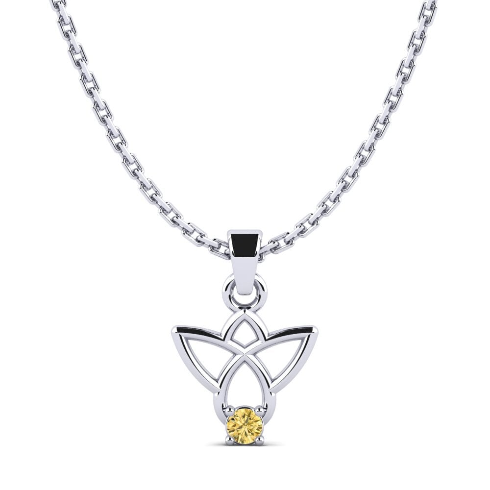 Paladio 950 Diamante Amarillo Colgante de Mujer Wintigoh