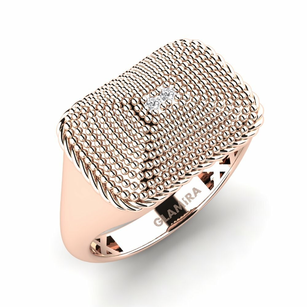 Saphir Blanc Anneau rose Wisend