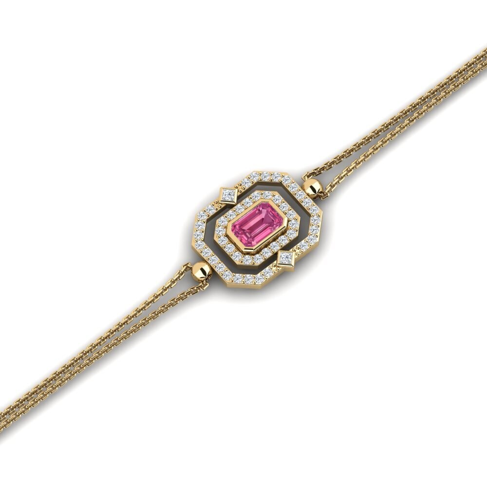 Emerald Cut Pink Tourmaline Women's Bracelet Witea