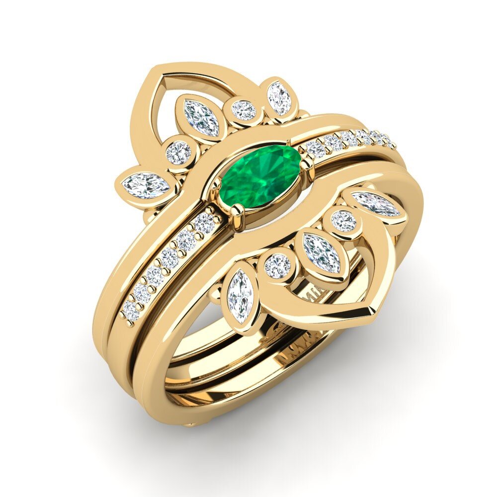 Smaragd Ring Wlania SET