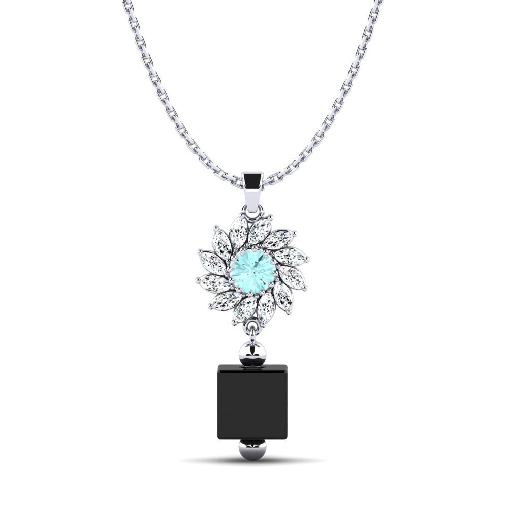 White Silver Aquamarine Women's Pendant Wofford