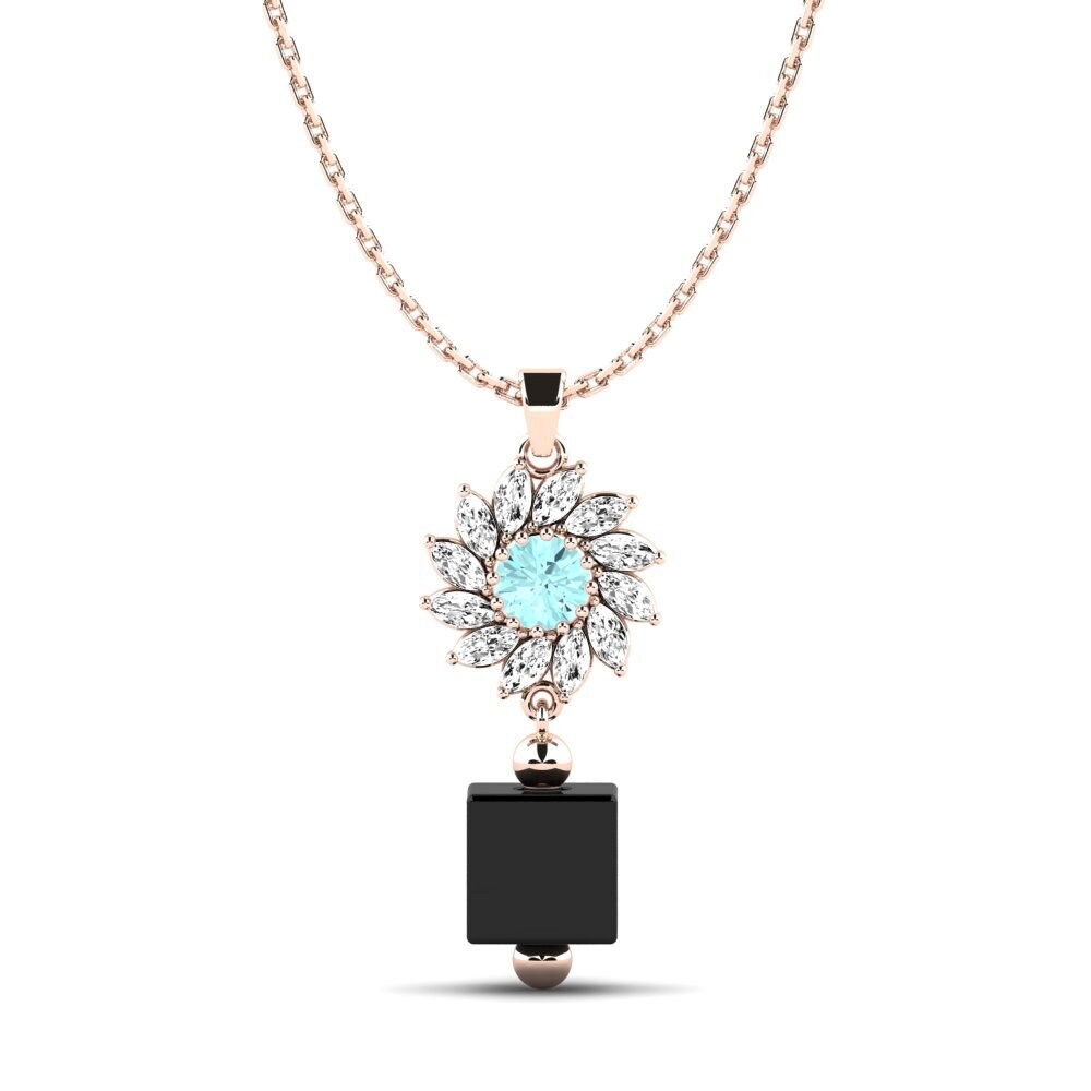 14k Rose Gold Aquamarine Women's Pendant Wofford