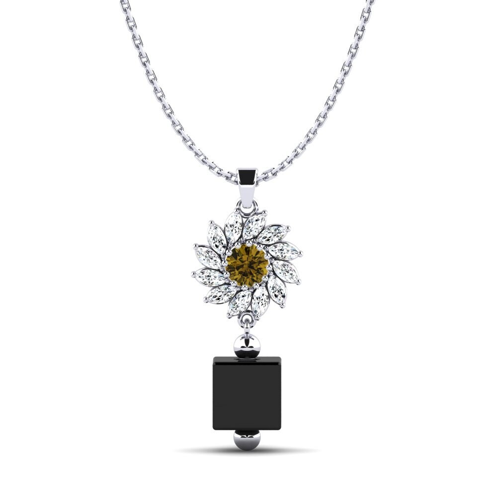 White Silver Brown Zircon Women's Pendant Wofford