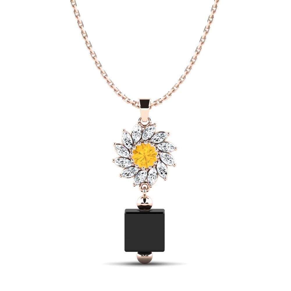 9ct Rose Gold Citrine Women's Pendant Wofford