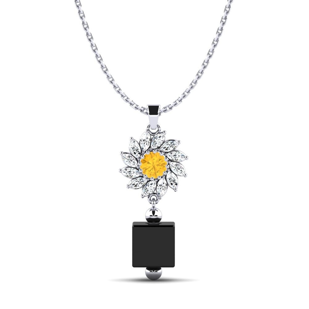 White Silver Citrine Women's Pendant Wofford