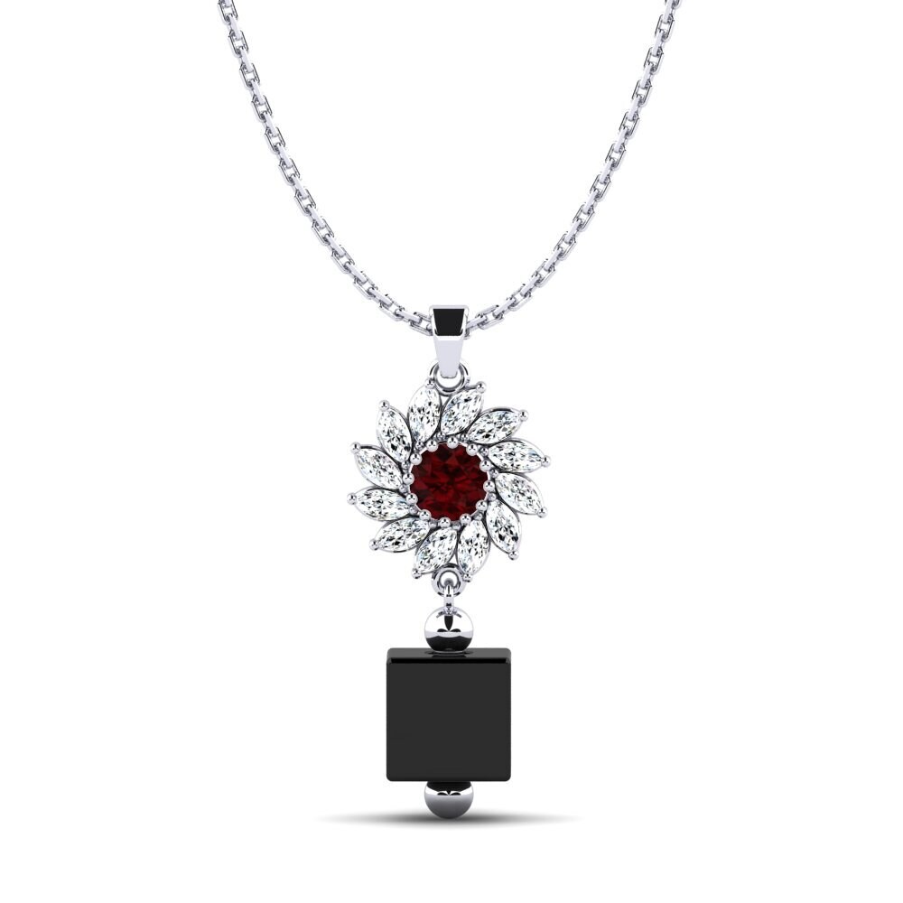 950 Platinum Garnet Women's Pendant Wofford