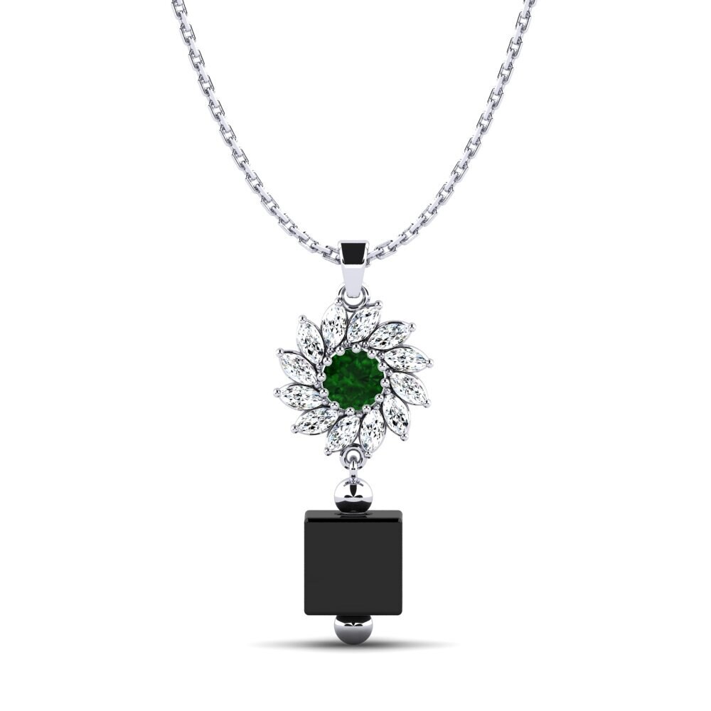 White Silver Green Tourmaline Women's Pendant Wofford