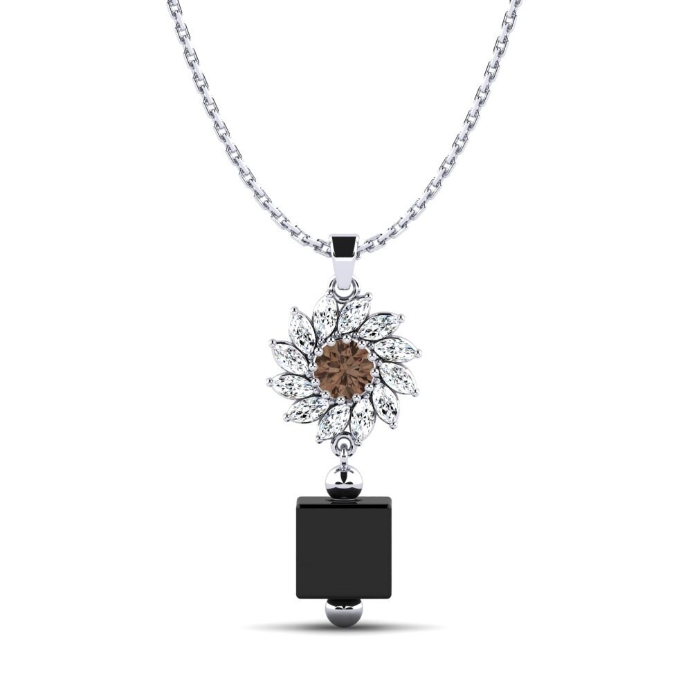 White Silver Smoky Quartz Women's Pendant Wofford