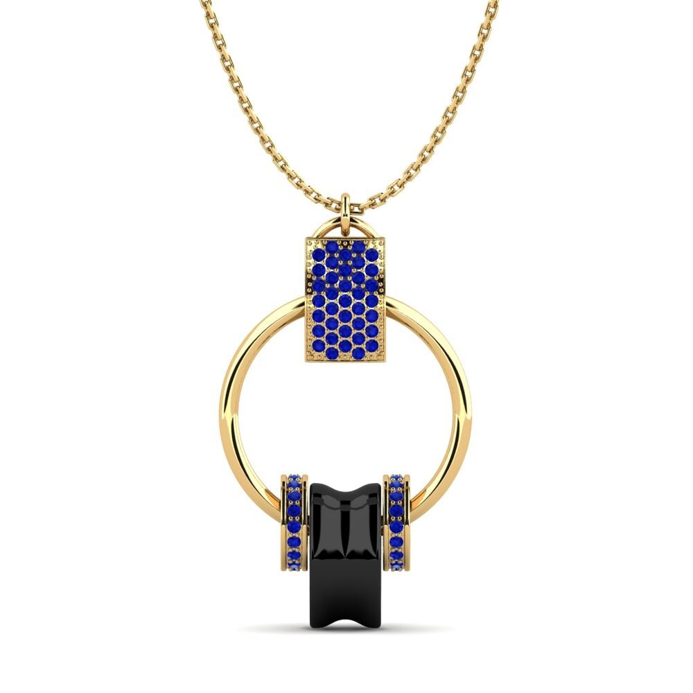 9ct Yellow Gold Sapphire Women's Pendant Wolanski