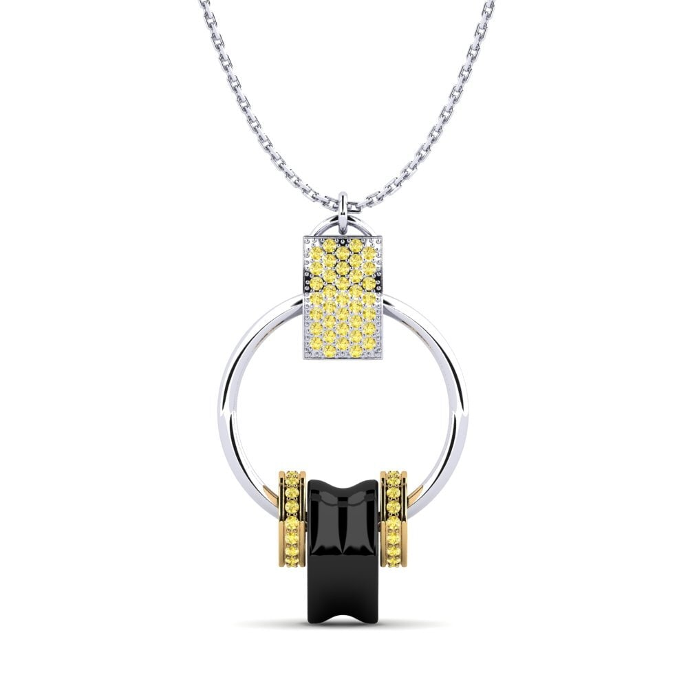 14ct White & Yellow Gold Yellow Sapphire Women's Pendant Wolanski
