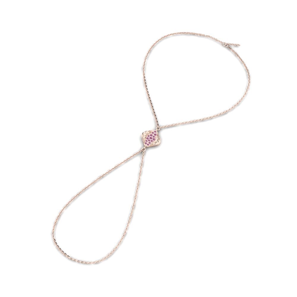 Or rose 14k Grenat de Rhodolite Bracelet de main Wookie