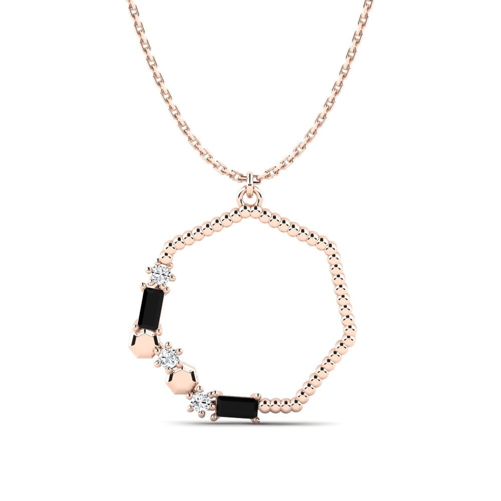 Baguette Black Sapphire Women's Necklace Wooly