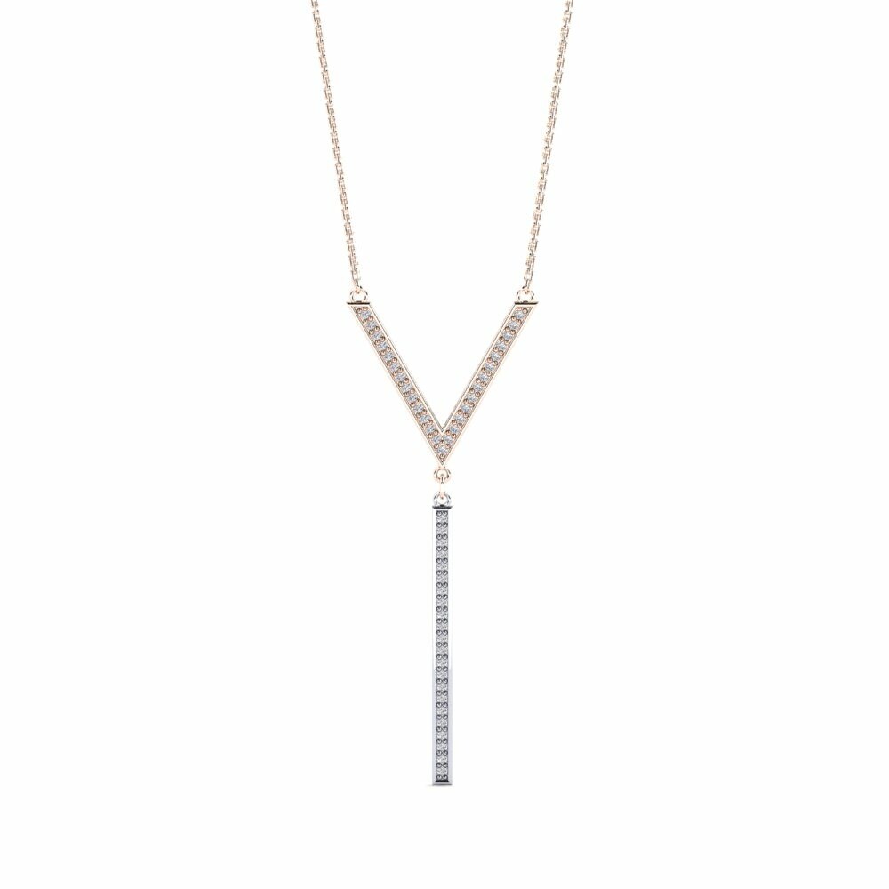 14k Rose & White Gold Women's Necklace Wooper