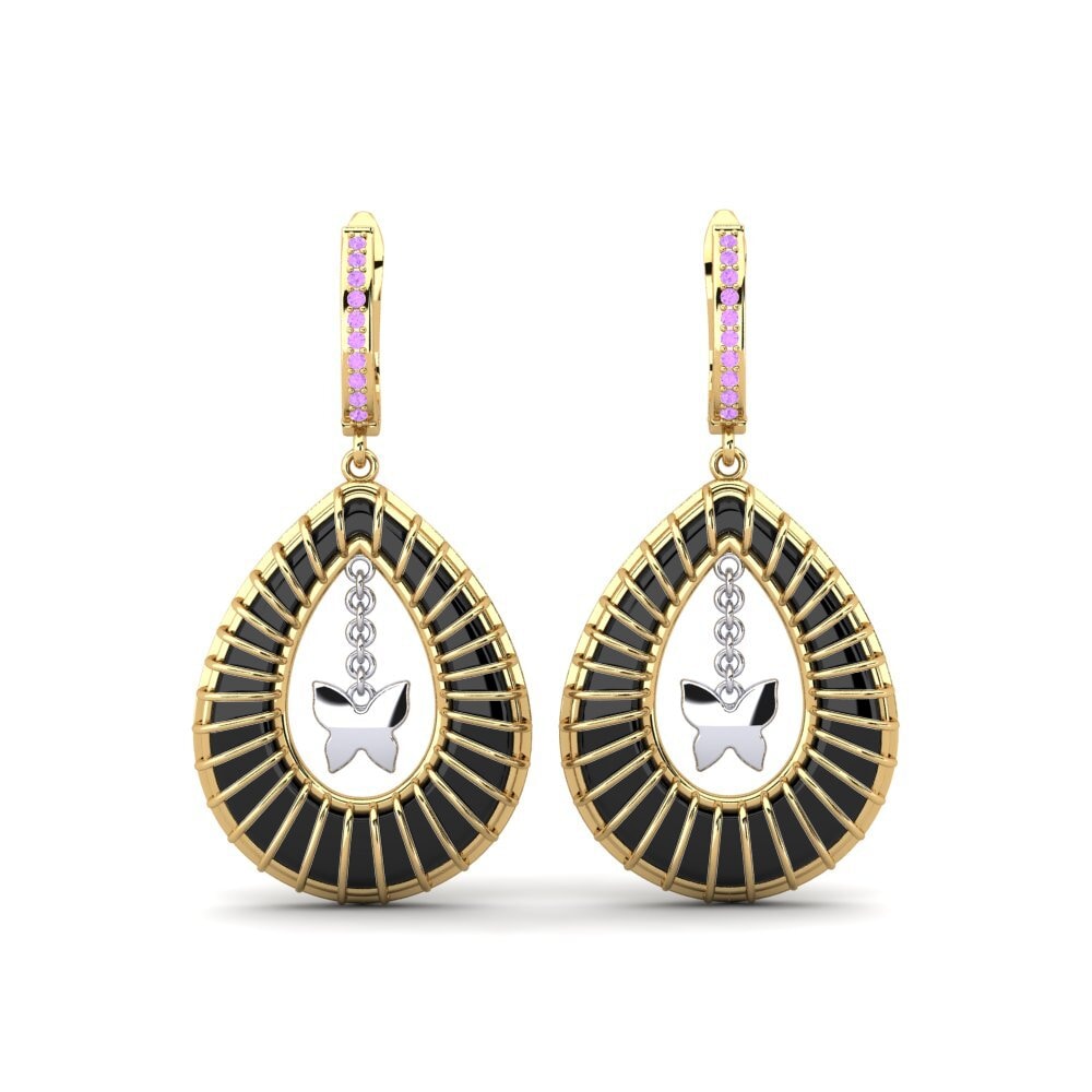 9ct Yellow & White Gold Amethyst Women's Earring Wooten