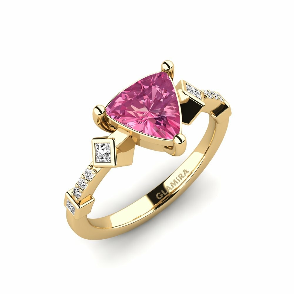 Pink Tourmaline Engagement Ring Wormeaa - Trillion