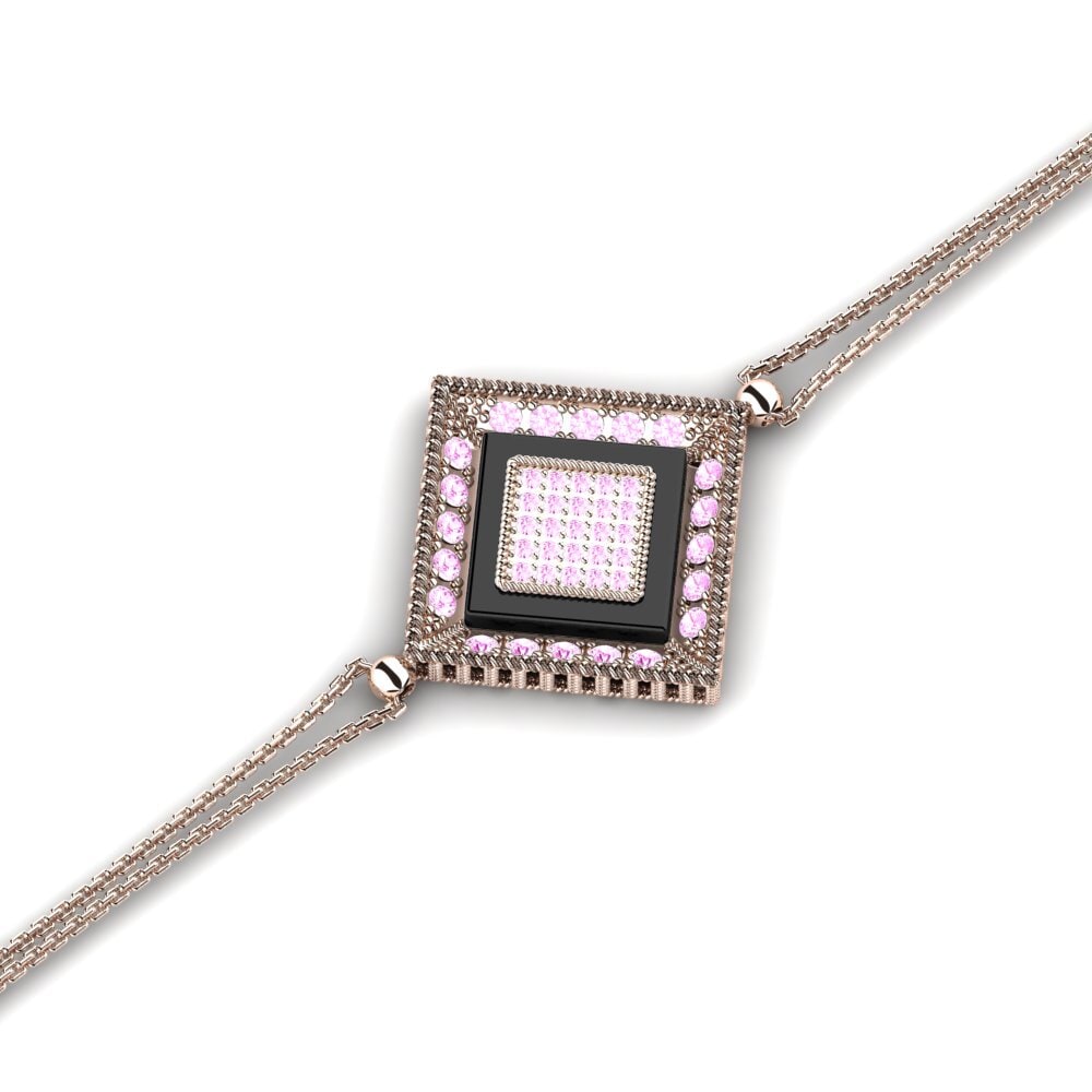 14k Oro Rosa Zafiro Rosado Pulsera de Mujer Worthen