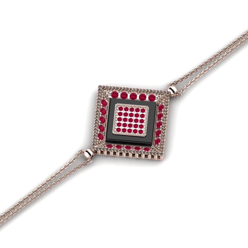 18k Oro Rosa Rubí Pulsera de Mujer Worthen