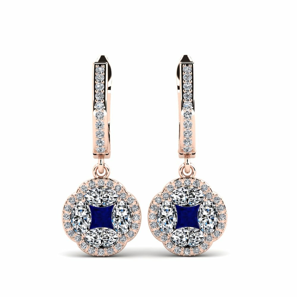Drops & Dangle Eliza Armand Collection Earring Woullard 585 Rose Gold Sapphire