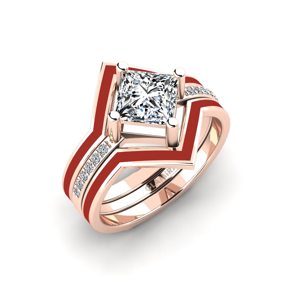 Rotgold 585 Ring Wourg - SET