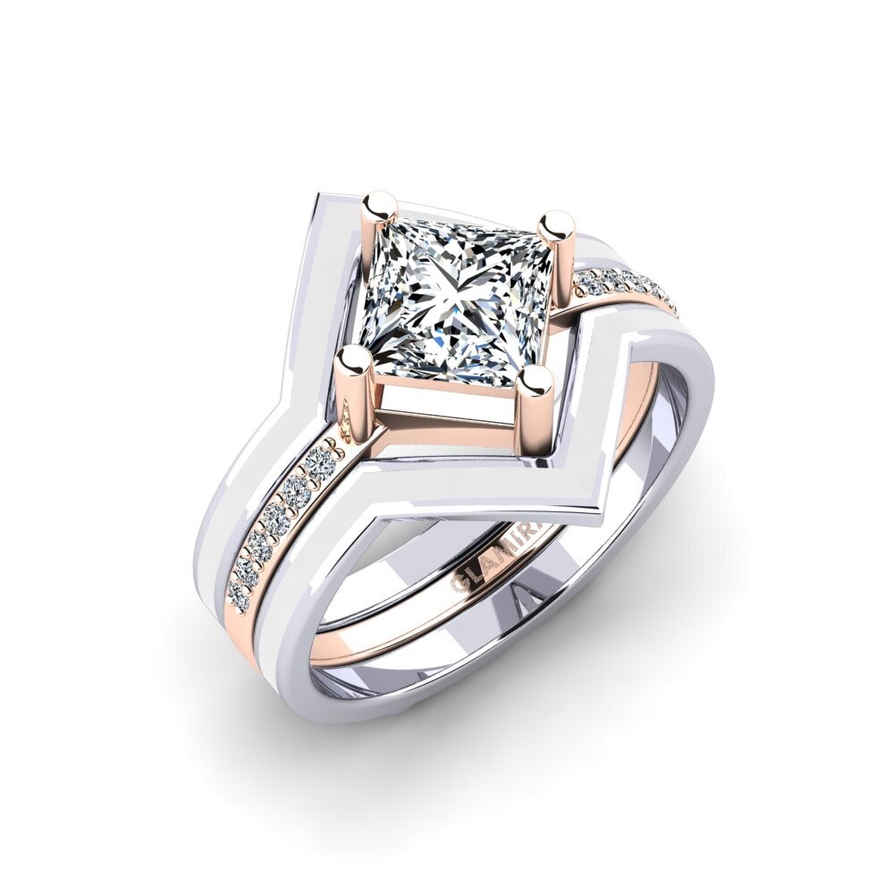 750 Weiß & Rotgold Ring Wourg - SET