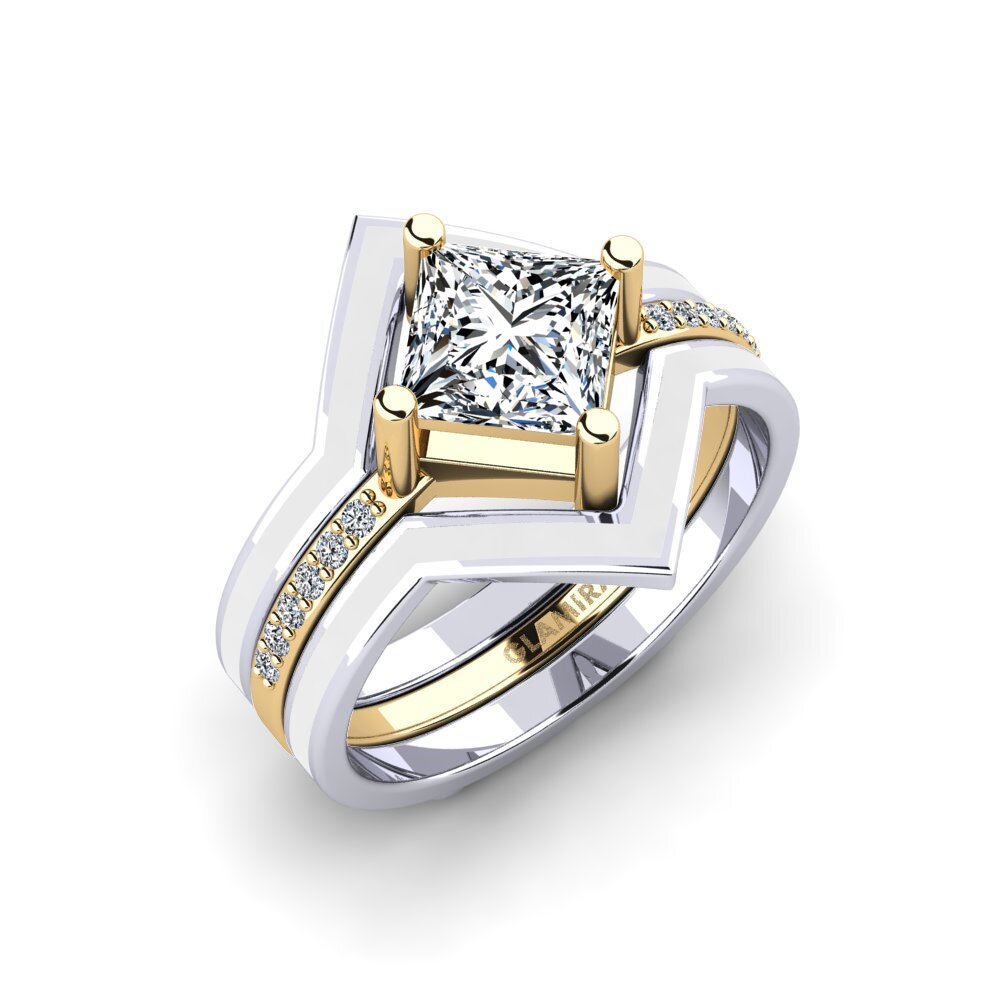 14ct White & Yellow Gold Ring Wourg - SET