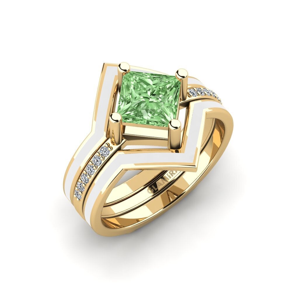 Diamante Verde Anillo Wourg - SET