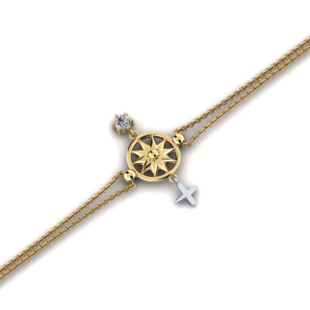 9ct Yellow & White Gold Zirconia Women's Bracelet Writal